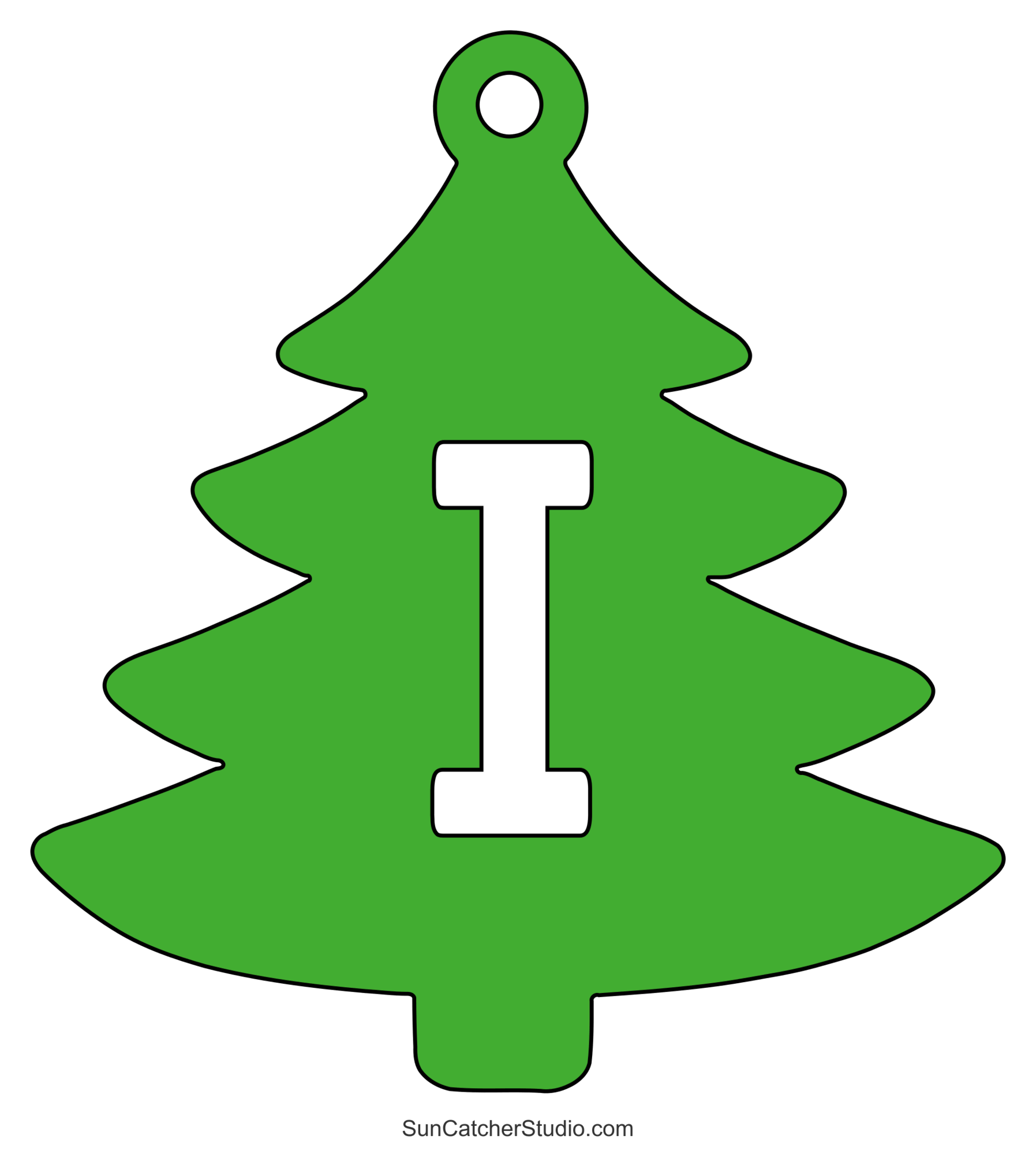 christmas tree font (alphabet letters, stencils, patterns) – free